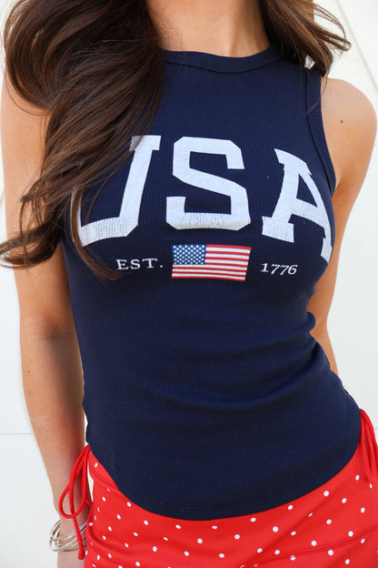 USA Fitted Tank Top