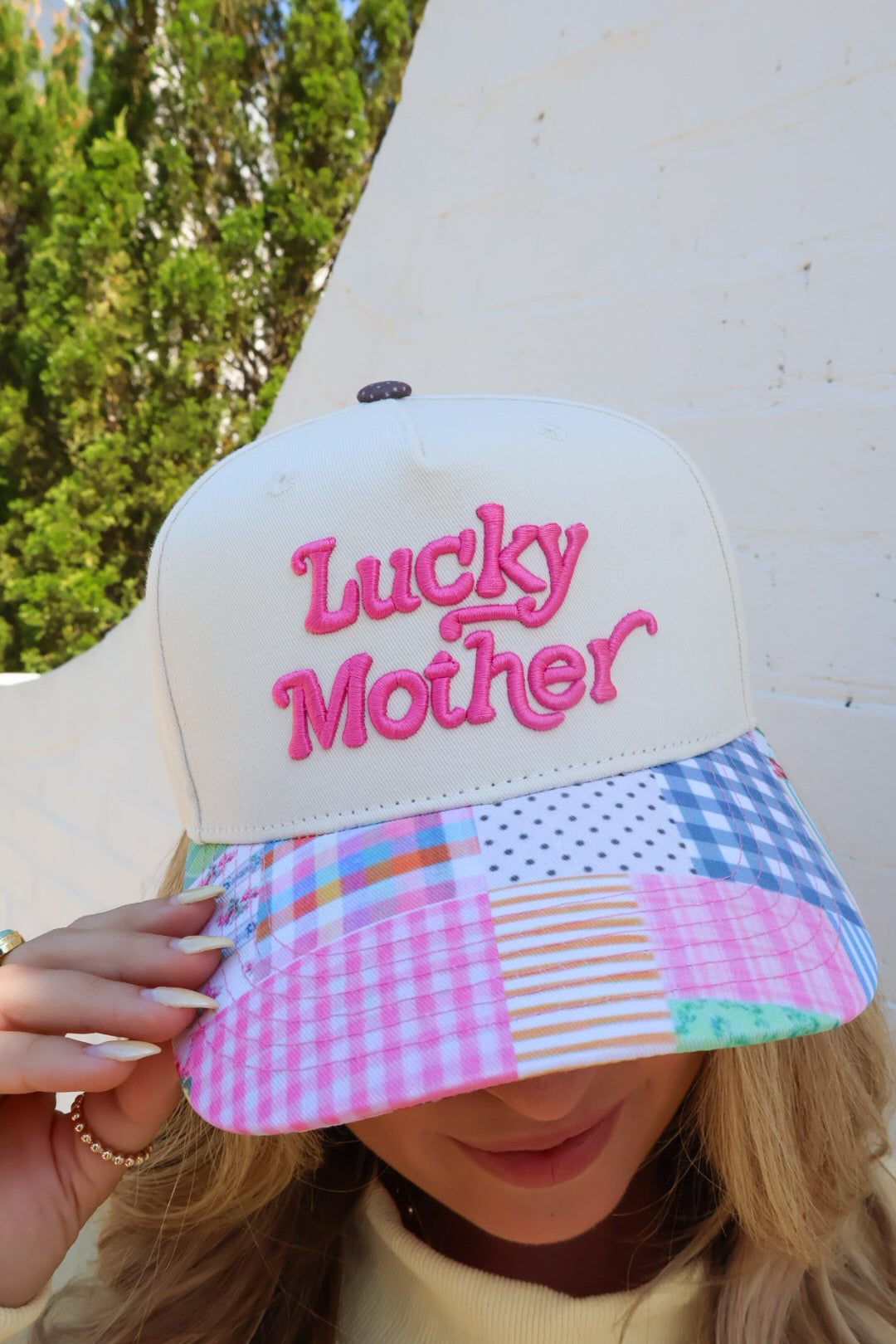 Lucky Mother Patchwork Trucker Hat