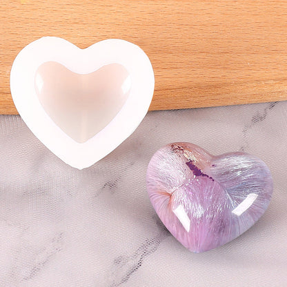 2pcs 3D Heart Silicone Molds for Epoxy Resin Small Mirror Heart Shape