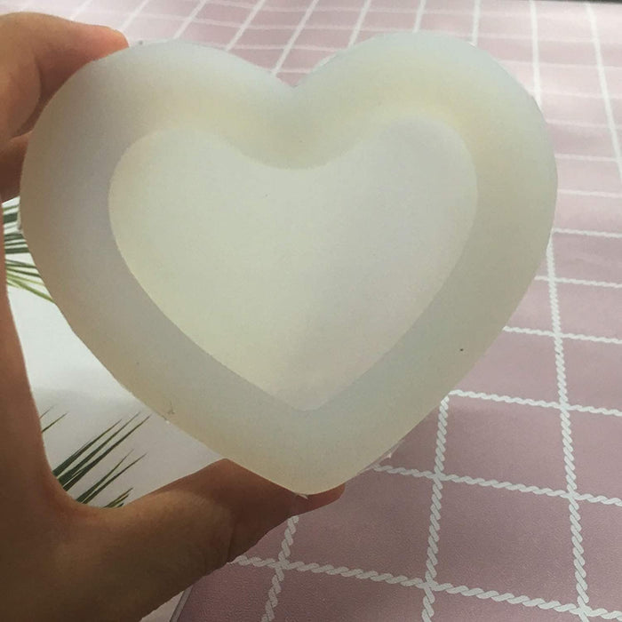 2pcs 3D Heart Silicone Molds for Epoxy Resin Small Mirror Heart Shape
