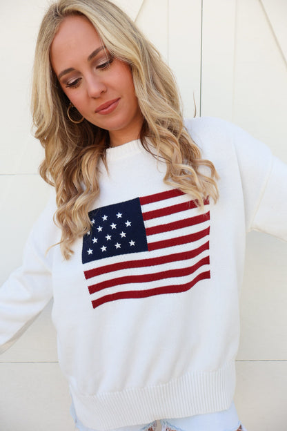 Classic American Flag Sweater