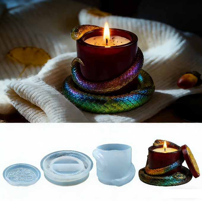 3pcs Snake-Shaped Jar Resin Mold Set