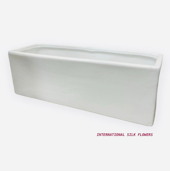 4'' LONG RECTANGLE VASE ( CBR1244-WHITE )
