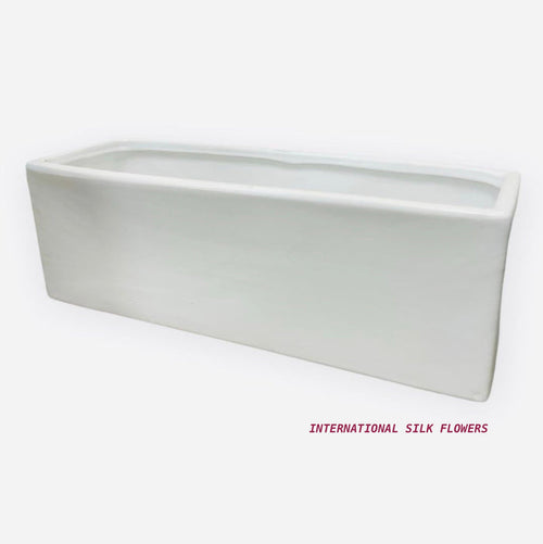 4'' LONG RECTANGLE VASE ( CBR1244-WHITE )