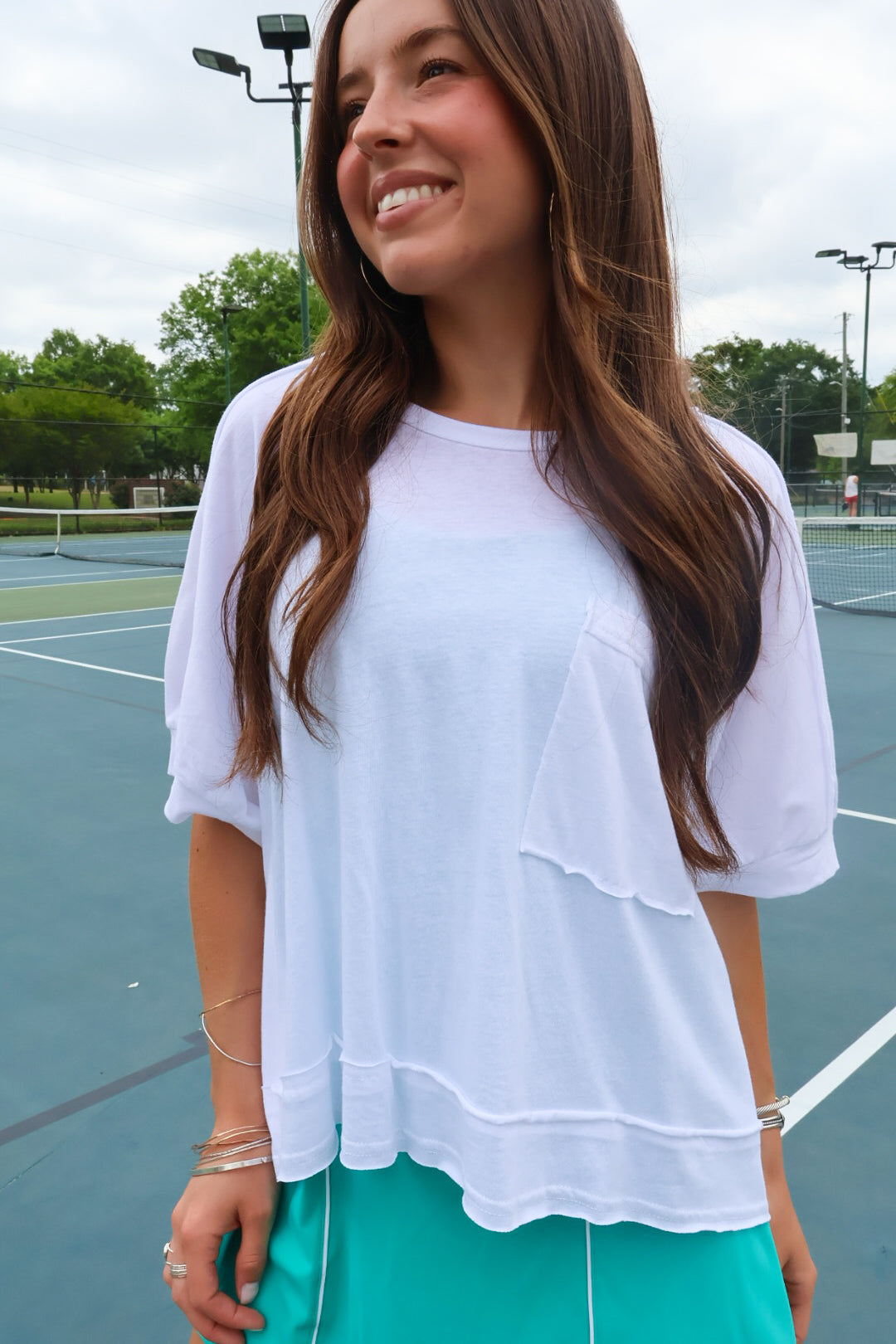 Washed Oversized Pocket Tee - White