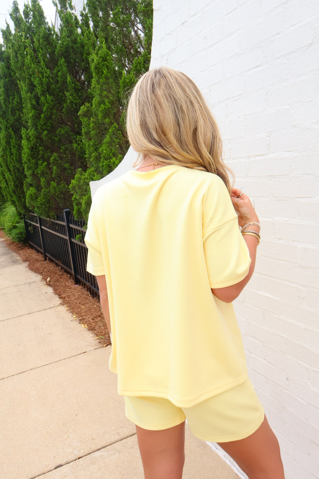 Luxe Ribbed Shorts Set - Yellow Glow
