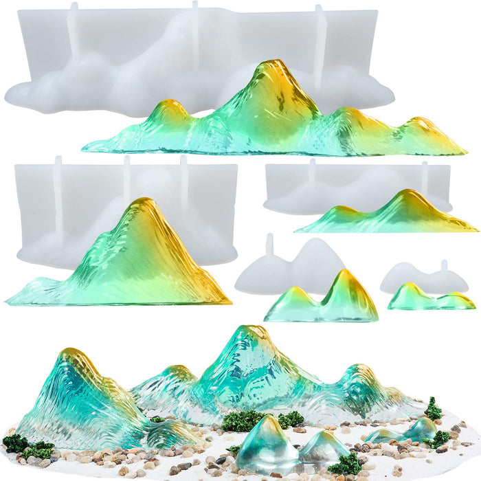 5pcs Mountain Epoxy Resin Silicone Molds Set