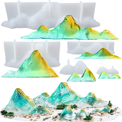 5pcs Mountain Epoxy Resin Silicone Molds Set