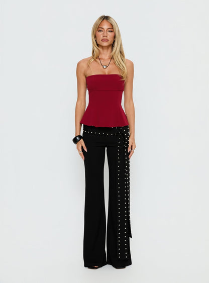 Baudelaire Strapless Corset Red