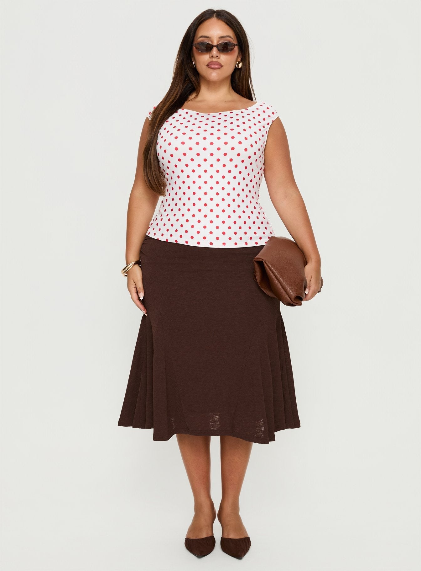 Cheirosa Off Shoulder Top White / Red Curve