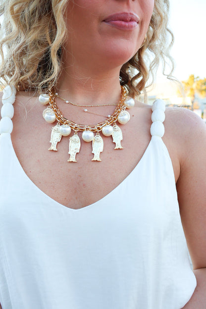 V-Neck Beaded Strap Tank Top
- Ivory