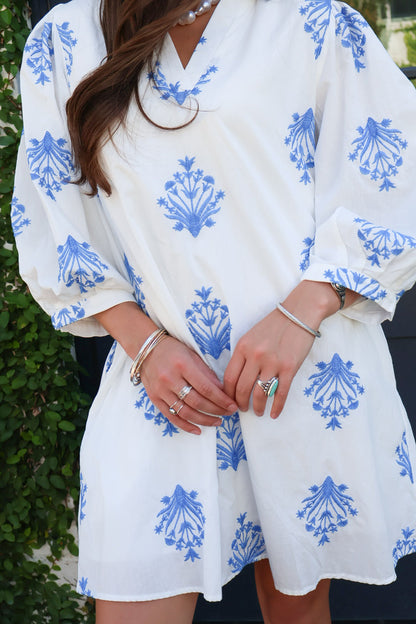 Bluebell Embroidered Babydoll Dress