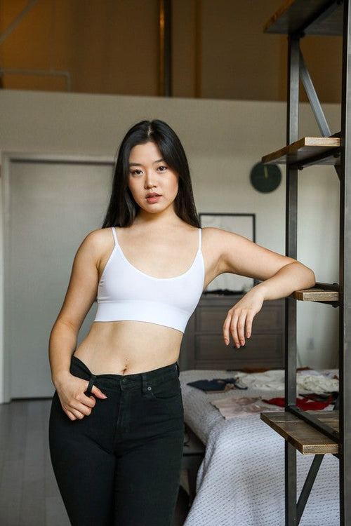 Low Back Seamless Bralette (White)