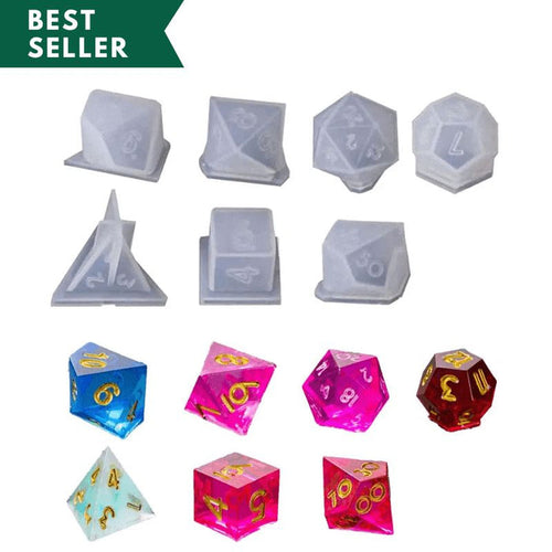 7 Shapes Resin Dice Molds with Numbers, Dice Games for Families