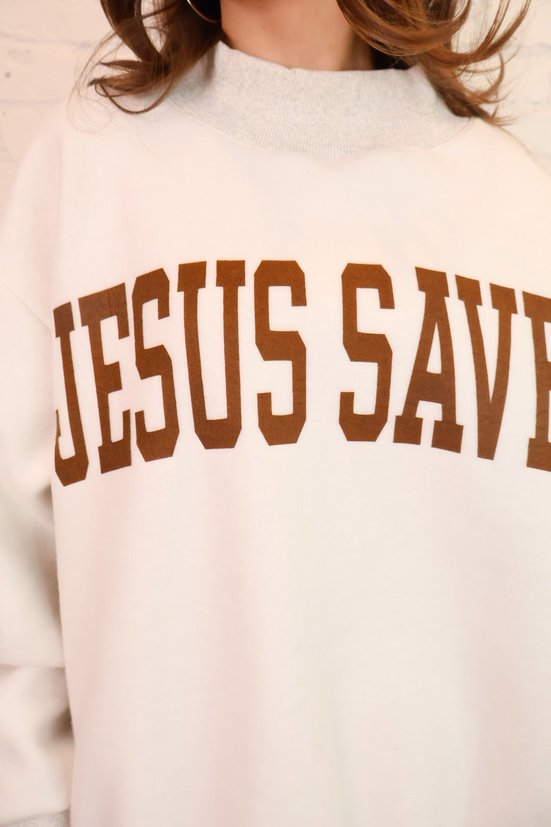 Jesus Saves Reversible Mockneck Pullover
