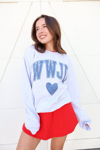 WWJD Heart Graphic Sweatshirt