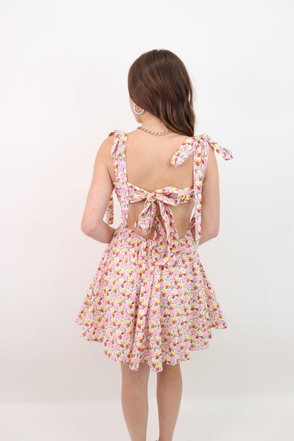 Floral Cut Out Mini Dress