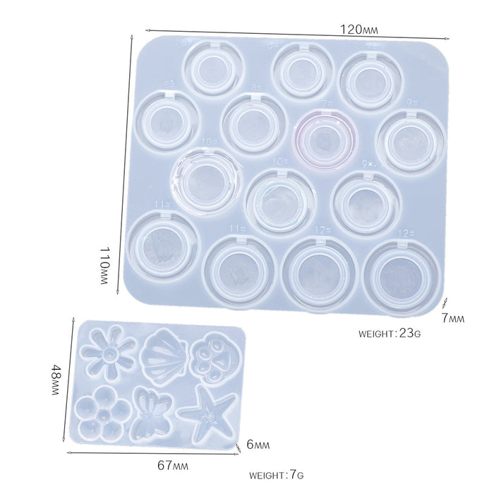 8pcs Rotating Ring Pendant Resin Mold Set