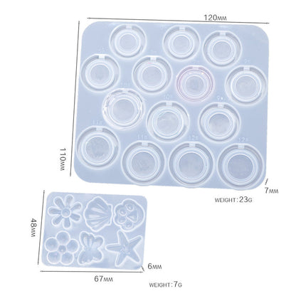 8pcs Rotating Ring Pendant Resin Mold Set