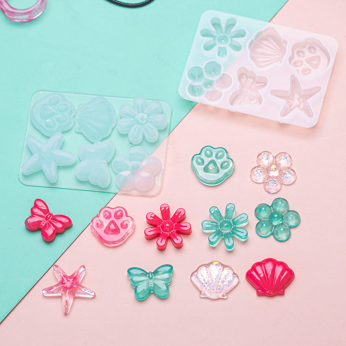 8pcs Rotating Ring Pendant Resin Mold Set
