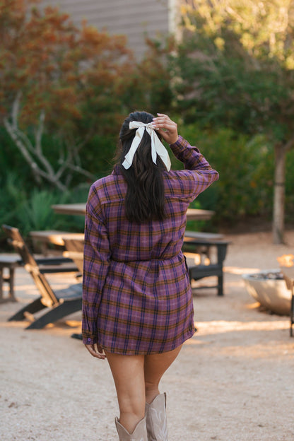 Bonfire Plaid Romper Dress