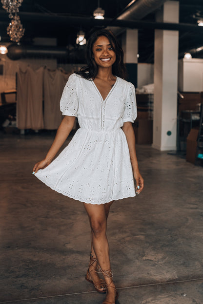 Sienna Eyelet Mini Dress FINAL SALE