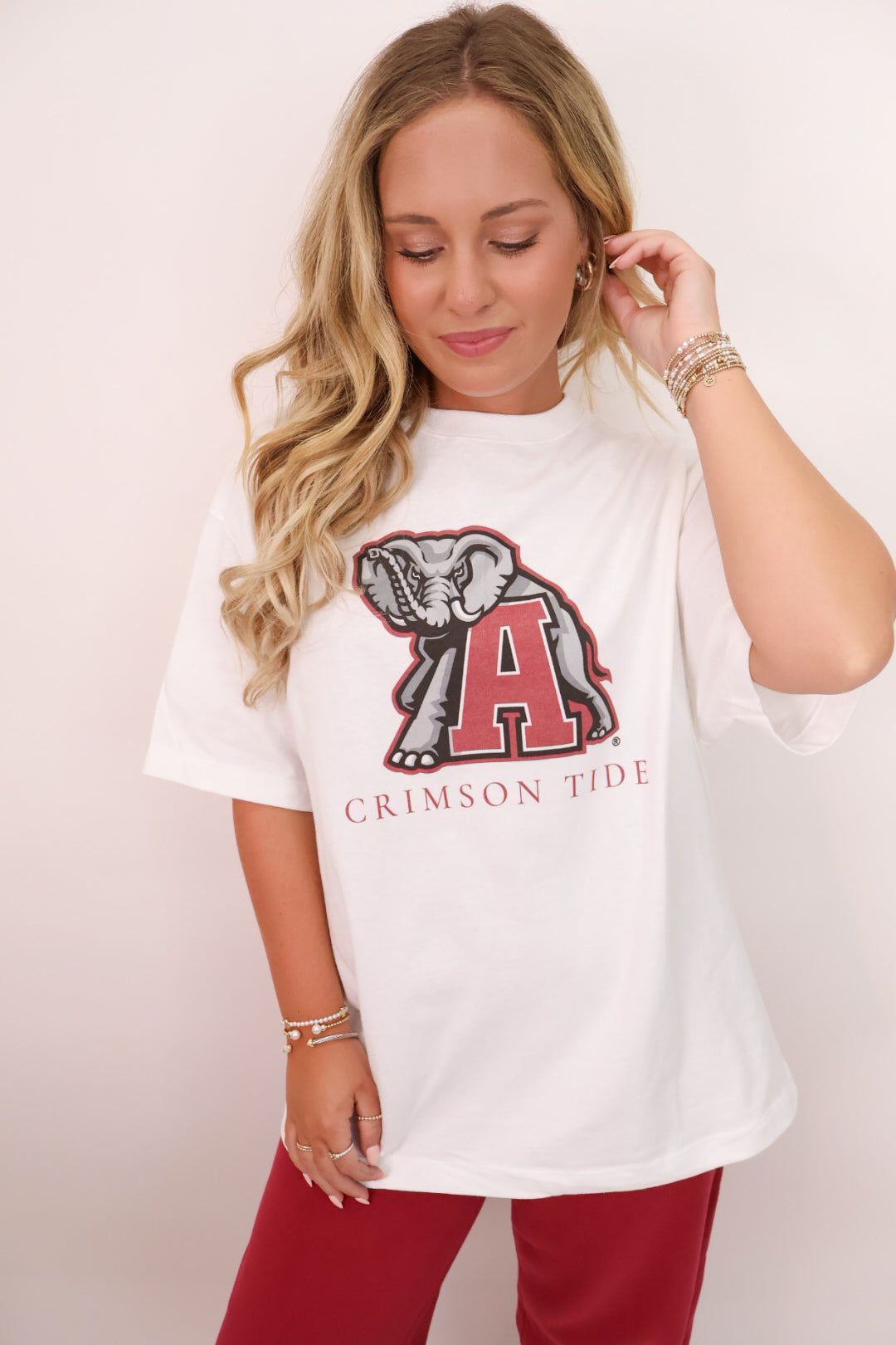 Crimson Tide Alabama Throwback Logo Oversized Tee