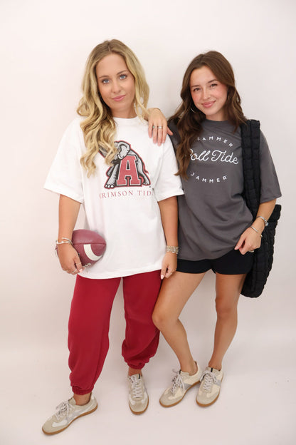 Crimson Tide Alabama Throwback Logo Oversized Tee