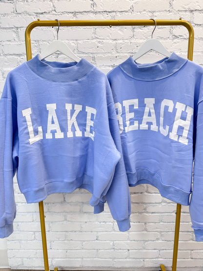 Beach/Lake Reversible Mockneck Pullover