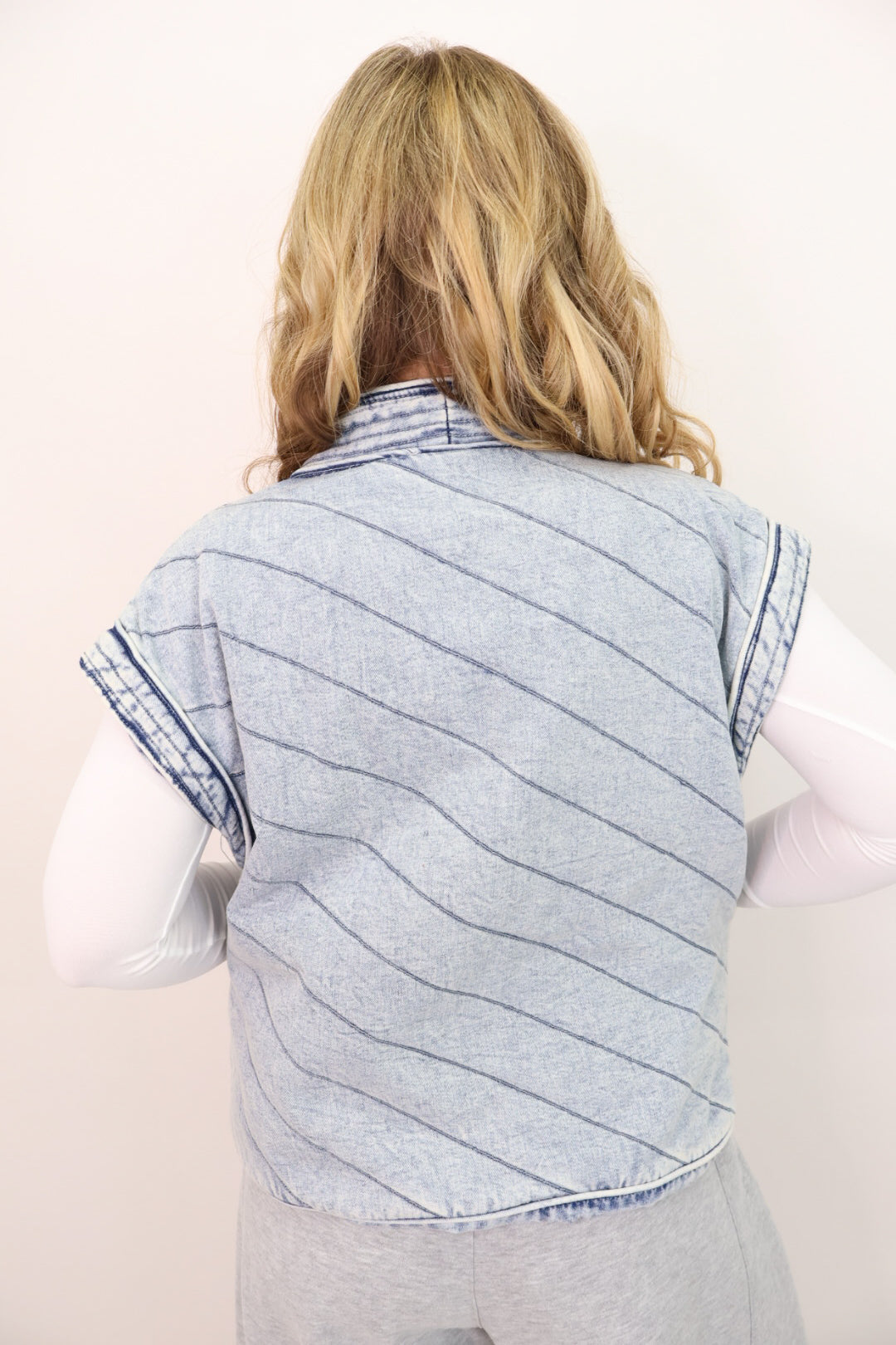 The Everyday Washed Quilted Denim Vest