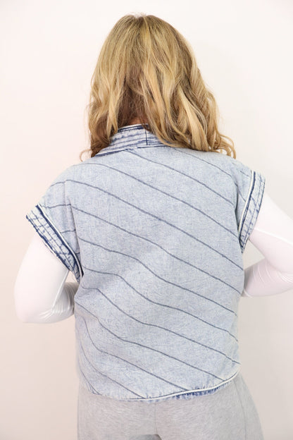 The Everyday Washed Quilted Denim Vest