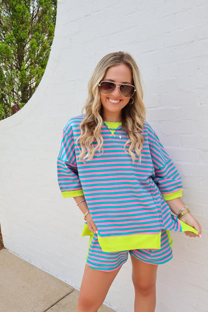 Candy Pop Striped Lounge Set