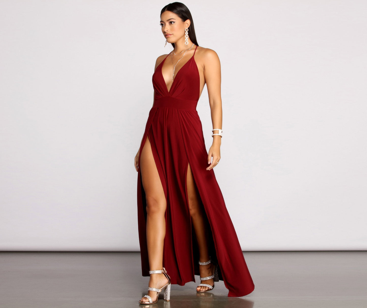 Brie Double Slit A-Line Formal Dress