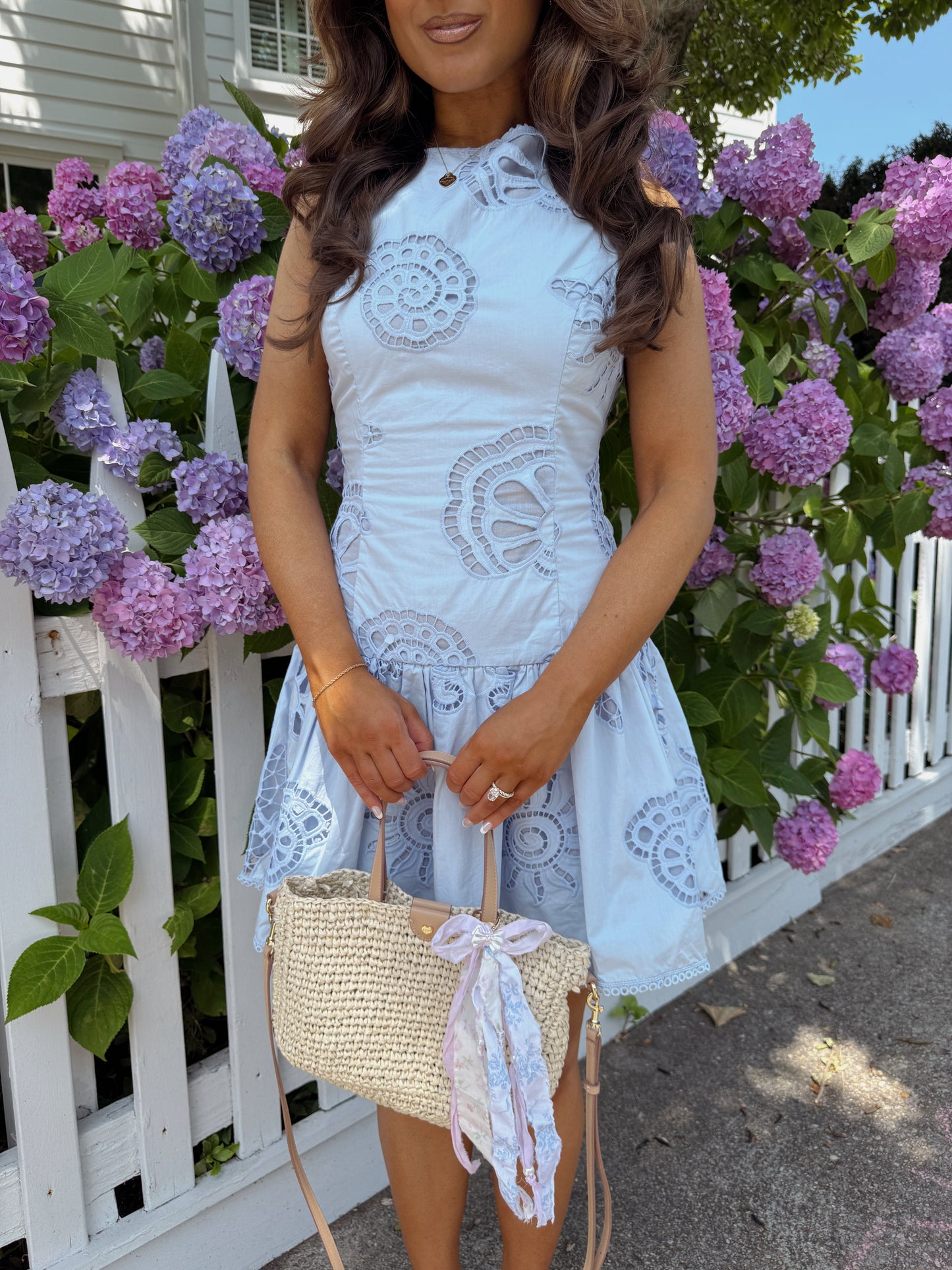 Shells & Eyelet Coastal Mini Dress