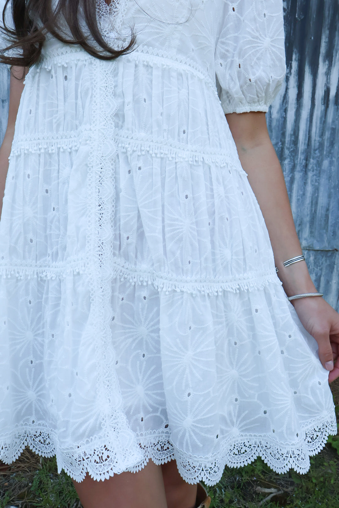 White Eyelet Babydoll Dress
