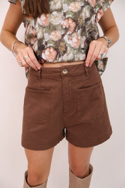 Brown Utility Shorts