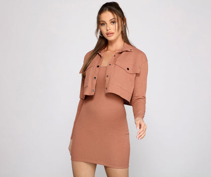 Casually Chic Ribbed Knit Mini Dress