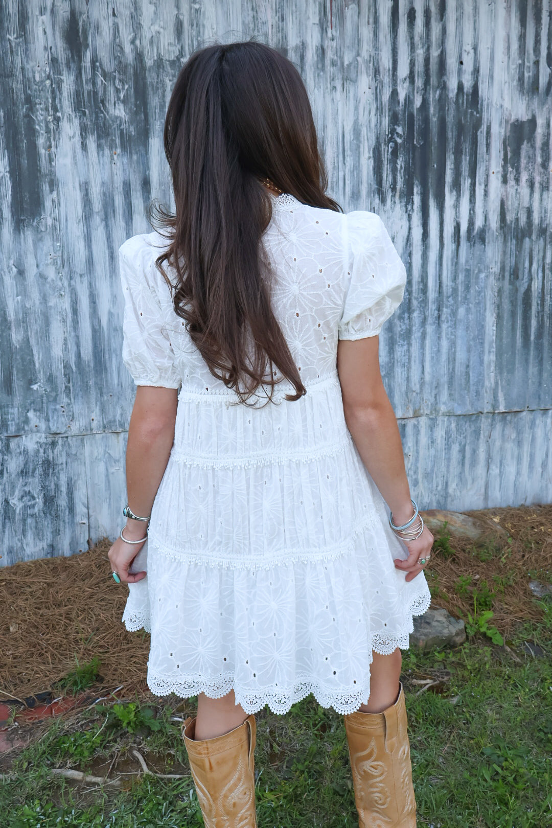 White Eyelet Babydoll Dress