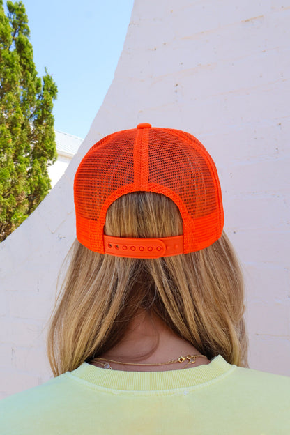 “These Are the Good Ole Days” Trucker Hat - Orange
