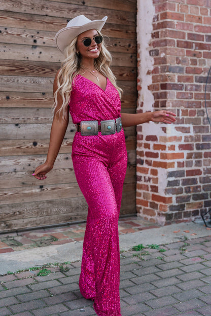 Hot Stuff Sequin Jumpsuit FINAL SALE