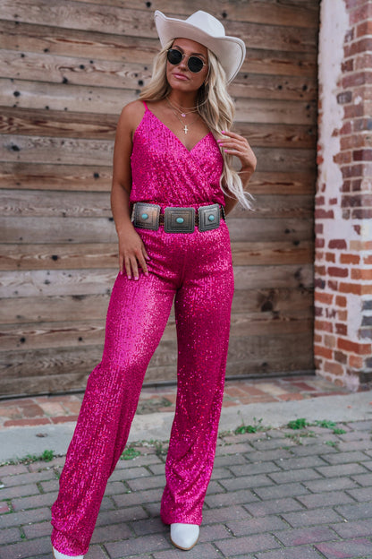 Hot Stuff Sequin Jumpsuit FINAL SALE
