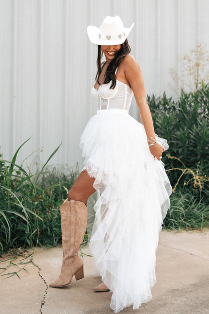 Heavenly Mesh Maxi Gown (White)
