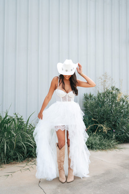 Heavenly Mesh Maxi Gown (White)
