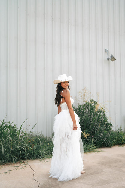 Heavenly Mesh Maxi Gown (White)