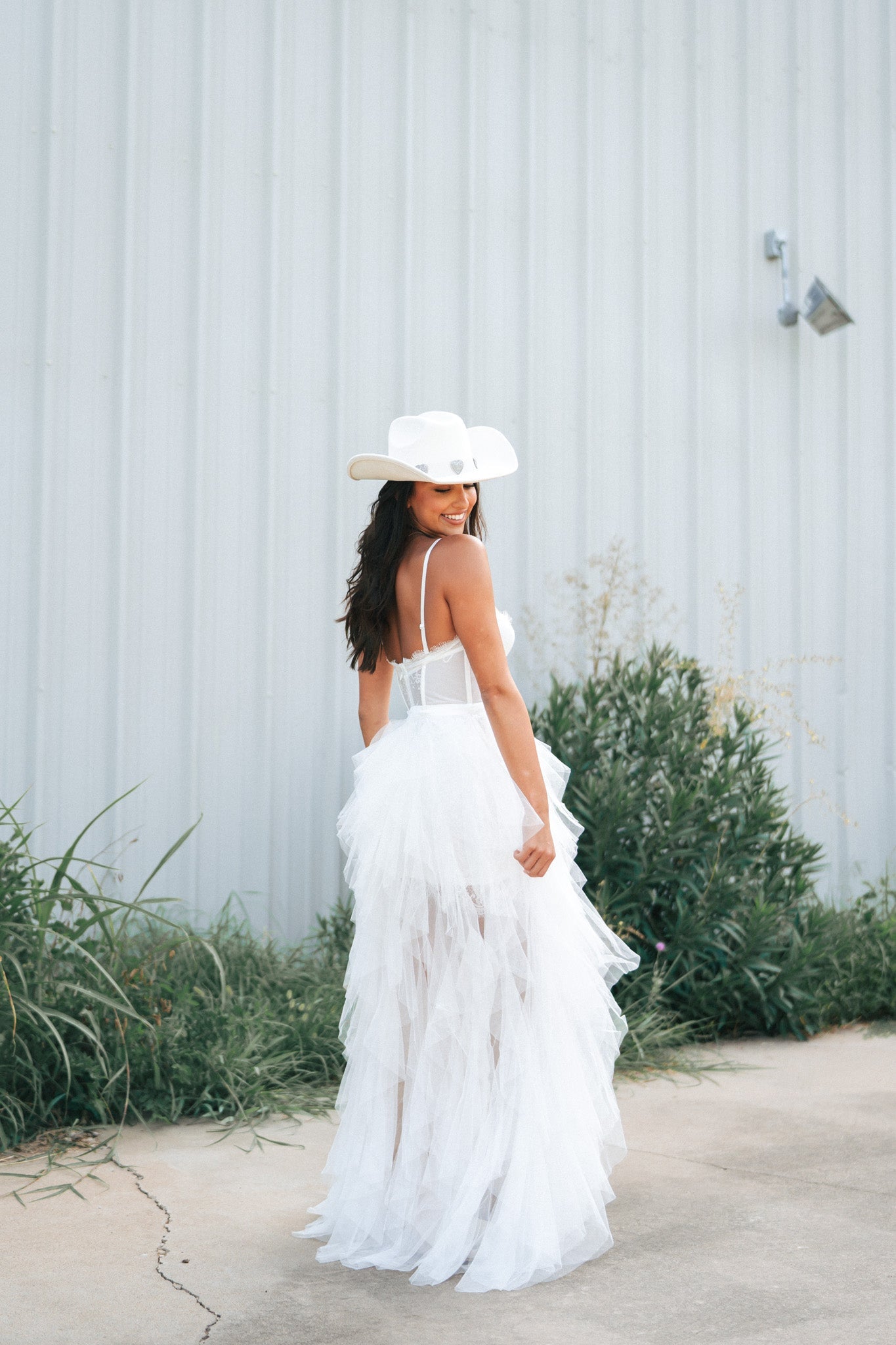 Heavenly Mesh Maxi Gown (White)