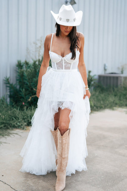 Heavenly Mesh Maxi Gown (White)
