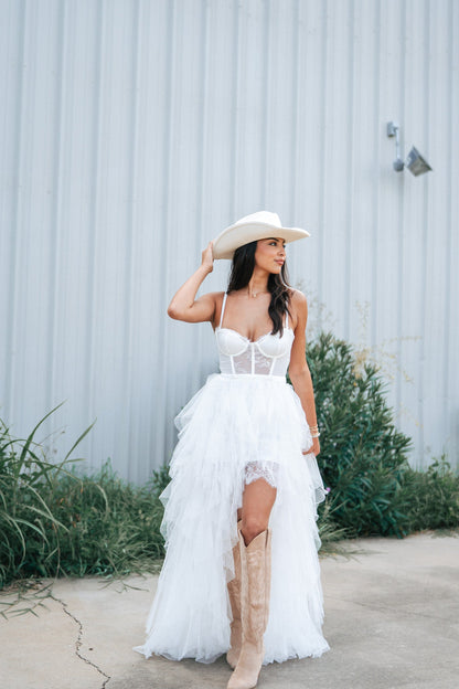 Heavenly Mesh Maxi Gown (White)