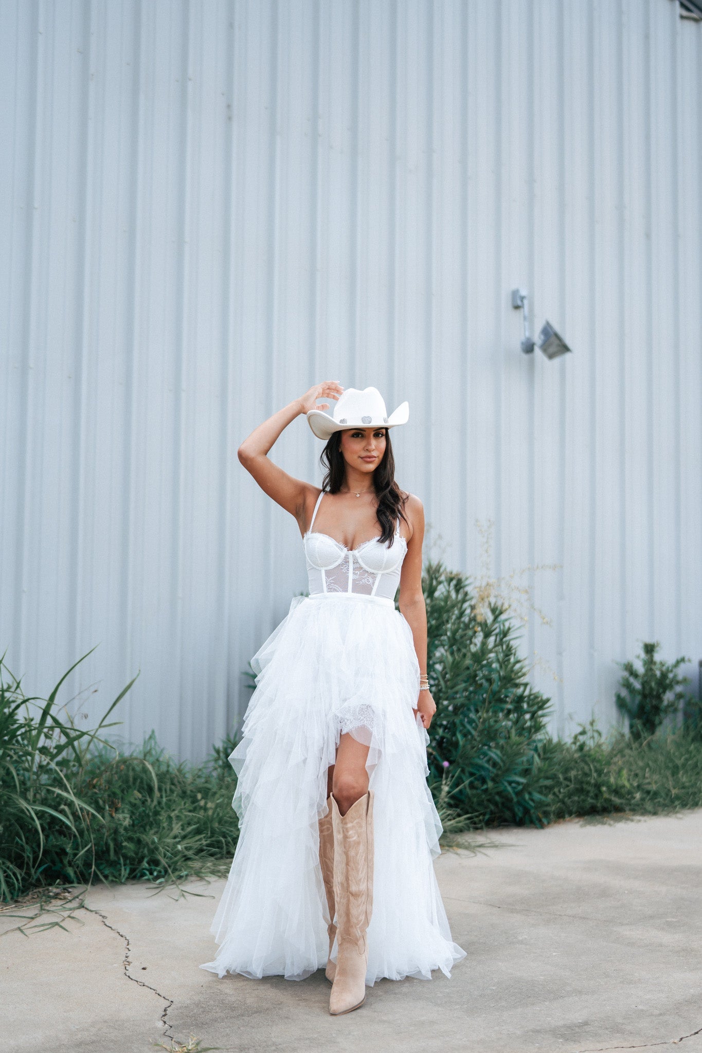 Heavenly Mesh Maxi Gown (White)