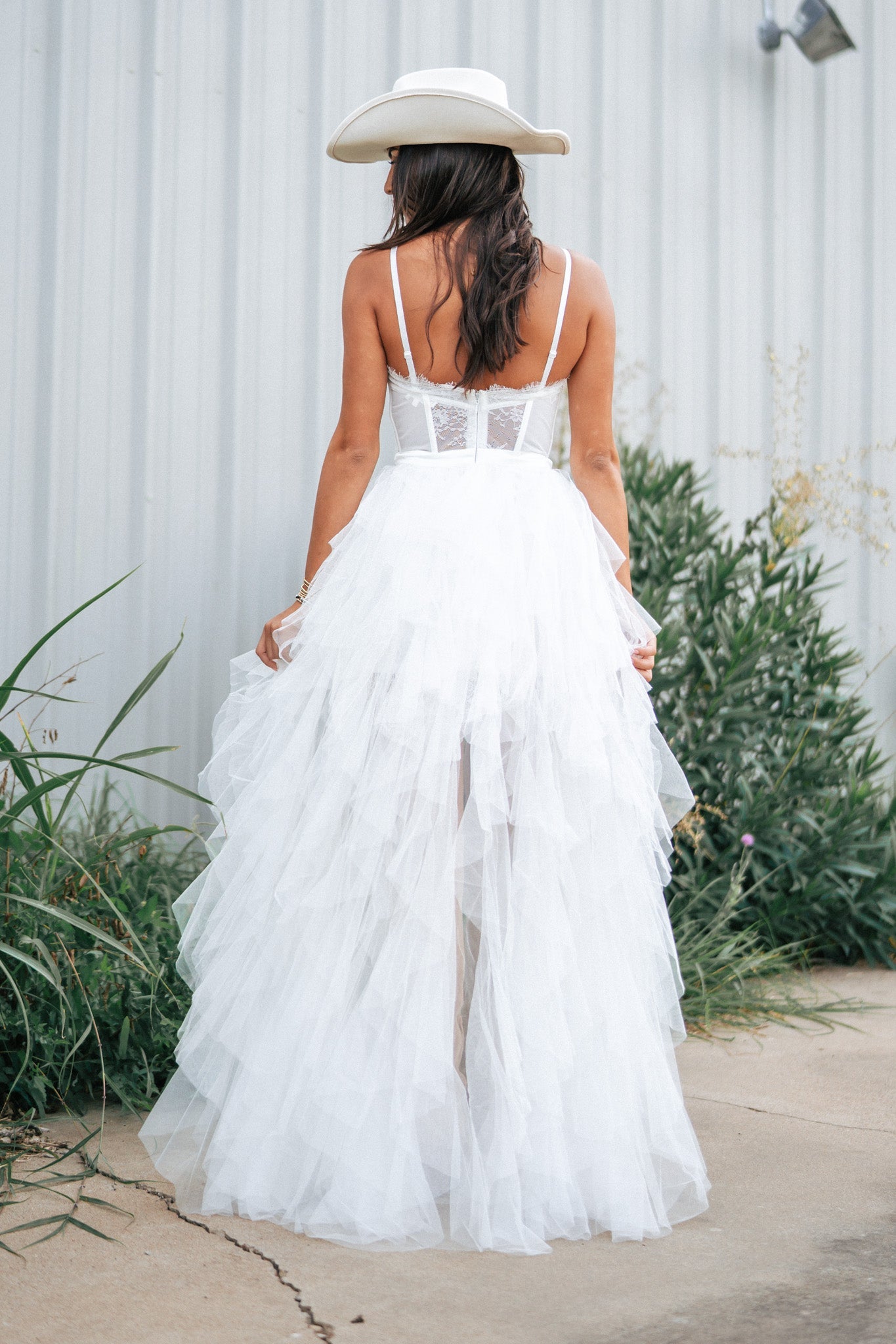 Heavenly Mesh Maxi Gown (White)