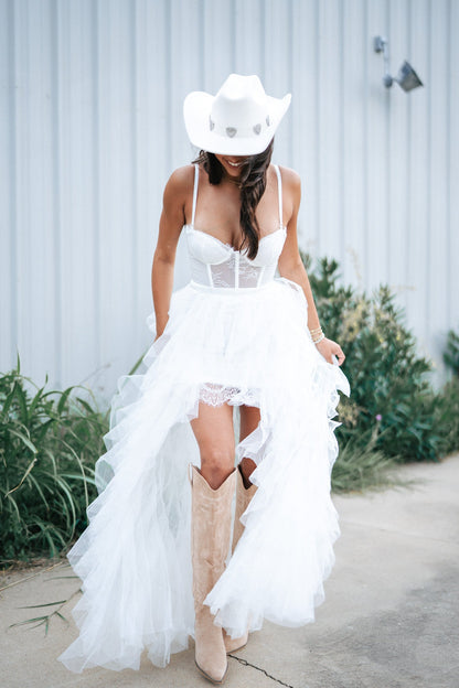 Heavenly Mesh Maxi Gown (White)
